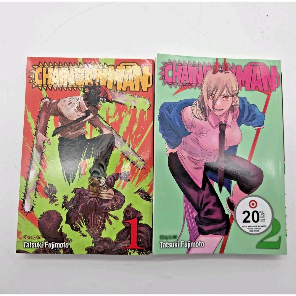 Chainsaw Man Vol. 1 & 2 English Manga Anime Paperbacks Viz Media Shonen Jump